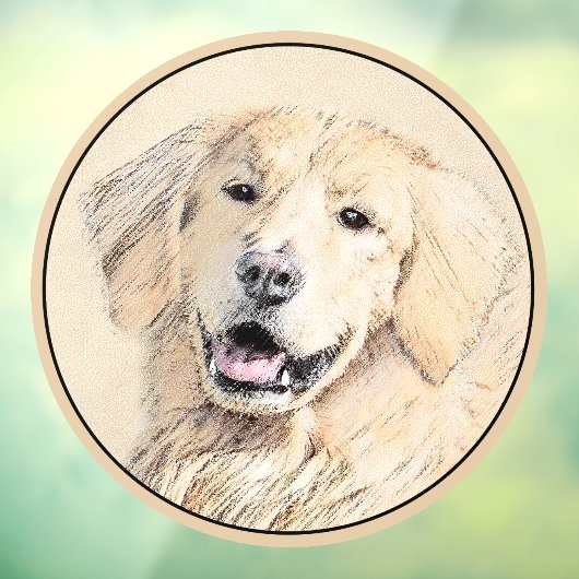 Autocollant Pour Fenêtre Peinture Golden Retriever - Joli art original chie (Feuille 3)