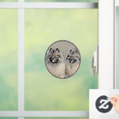 Autocollant Pour Fenêtre Peinture Keeshond Brothers - Art Chien original (Maison)