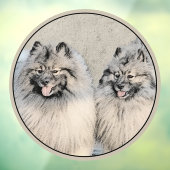 Autocollant Pour Fenêtre Peinture Keeshond Brothers - Art Chien original (Feuille 3)
