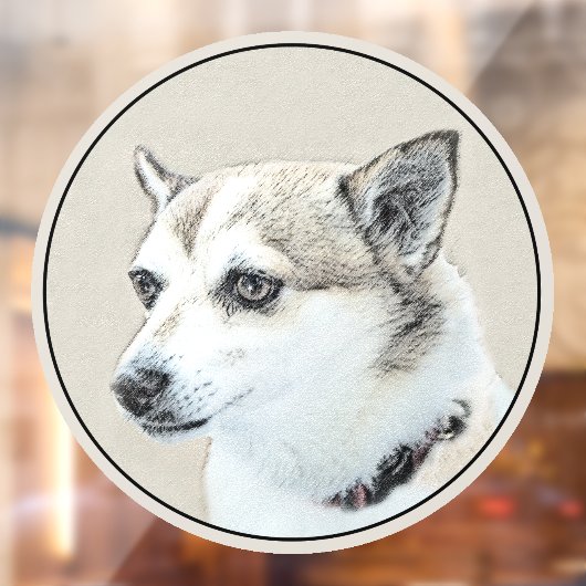Autocollant Pour Fenêtre Peinture norvégienne Lundehund - Art original chie (Feuille 2)