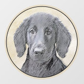 Autocollant Pour Fenêtre Peinture Retriever à revêtement plat - Art Chien o (Feuille)