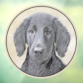 Autocollant Pour Fenêtre Peinture Retriever à revêtement plat - Art Chien o (Feuille 3)