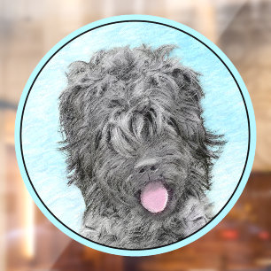 Autocollant Pour Fenêtre Peinture russe Terrier noir - Chien original migno