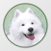 Autocollant Pour Fenêtre Peinture Samoyed - Cute Original Chien Art (Feuille)
