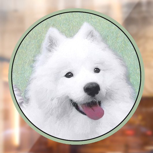 Autocollant Pour Fenêtre Peinture Samoyed - Cute Original Chien Art (Feuille 2)
