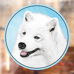 Autocollant Pour Fenêtre Peinture Samoyed - Cute Original Chien Art