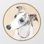 Autocollant Pour Fenêtre Peinture Whippet - Jolie art original chien (Feuille)