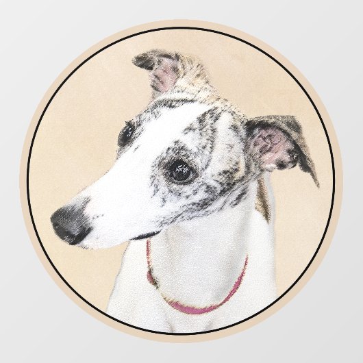 Autocollant Pour Fenêtre Peinture Whippet - Jolie art original chien (Feuille)