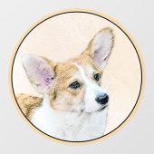 Autocollant Pour Fenêtre Pembroke Welsh Corgi Peinture - Art Chien original (Feuille)
