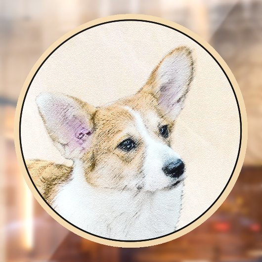 Autocollant Pour Fenêtre Pembroke Welsh Corgi Peinture - Art Chien original (Feuille 2)