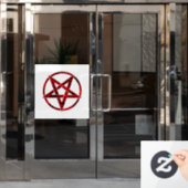 Autocollant Pour Fenêtre Pentagram Red Devil (Porte de bureau)