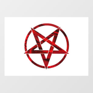 Autocollant Pour Fenêtre Pentagramme du Diable Rouge