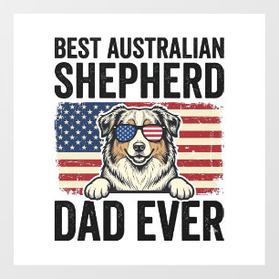 Autocollant Pour Fenêtre Père Berger Australien Patriotique Vintage