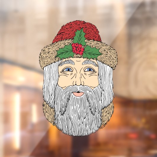 Autocollant Pour Fenêtre Père Noël (Feuille 2)