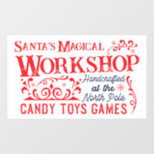 Autocollant Pour Fenêtre Père Noël atelier magique Noël (Feuille)