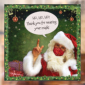 Autocollant Pour Fenêtre Père Noël avec masque (personnalisable) (Feuille 2)