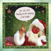 Autocollant Pour Fenêtre Père Noël avec masque (personnalisable) (Feuille 3)