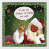Autocollant Pour Fenêtre Père Noël avec masque (personnalisable) (Feuille)