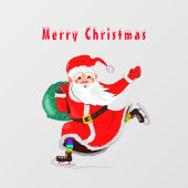 Autocollant Pour Fenêtre Père Noël - Cadeaux pour tous - Joyeux Noël (Feuille)