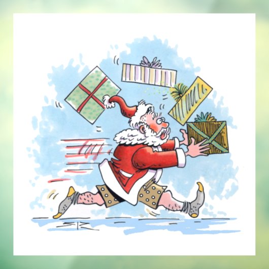 Autocollant Pour Fenêtre Père Noël Clôture blanche non préparée (Feuille 3)