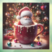 Autocollant Pour Fenêtre Père Noël Cosy Cup (Feuille 3)