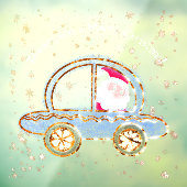 Autocollant Pour Fenêtre Père Noël dans sa voiture à Noël (Feuille 3)