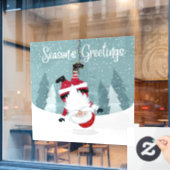 Autocollant Pour Fenêtre Père Noël des voeux de saison (Fenêtre de café)