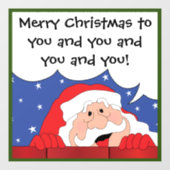 Autocollant Pour Fenêtre Père Noël dit : (Feuille)