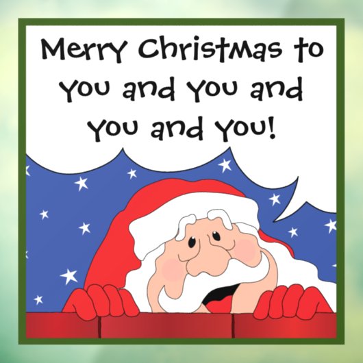Autocollant Pour Fenêtre Père Noël dit : (Feuille 3)