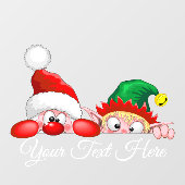 Autocollant Pour Fenêtre Père Noël et Elf Cute et drôle Caractères Pékin (Feuille)