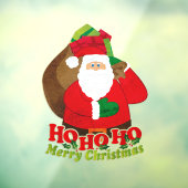 Autocollant Pour Fenêtre père Noël Ho ho ho Joyeux Noël rouge vert brun (Feuille 3)