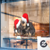 Autocollant Pour Fenêtre Père Noël Paws Arrive À Town Mare Rottweiler Xmas (Fenêtre de café)