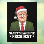 Autocollant Pour Fenêtre Père Noël Président favori Funny Trump Noël (Feuille 3)