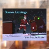 Autocollant Pour Fenêtre Père Noël Sur Le Toit - Bonnes Fêtes (Feuille 2)