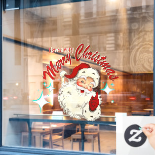 Autocollant Pour Fenêtre Père Noël Vintage N° 4