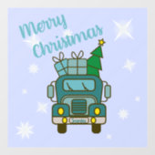 Autocollant Pour Fenêtre Père Noël vue de devant Joyeux Noël (Feuille)