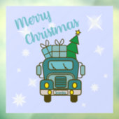 Autocollant Pour Fenêtre Père Noël vue de devant Joyeux Noël (Feuille 3)