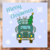 Autocollant Pour Fenêtre Père Noël vue de devant Joyeux Noël (Feuille 2)
