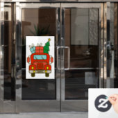 Autocollant Pour Fenêtre Père Noël vue de devant Joyeux Noël (Porte de bureau)