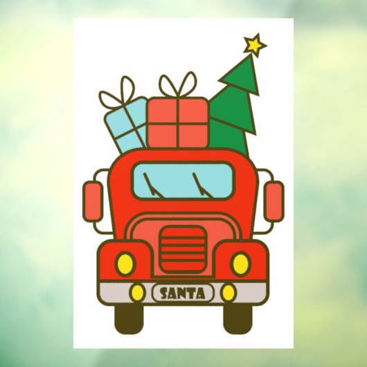 Autocollant Pour Fenêtre Père Noël vue de devant Joyeux Noël (Feuille 3)
