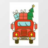 Autocollant Pour Fenêtre Père Noël vue de devant Joyeux Noël (Feuille)