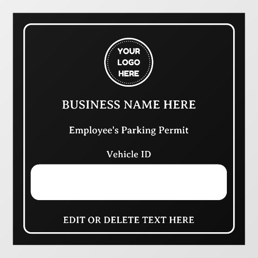 Autocollant Pour Fenêtre Permis de stationnement Numéro de véhicule Texte p (Feuille)