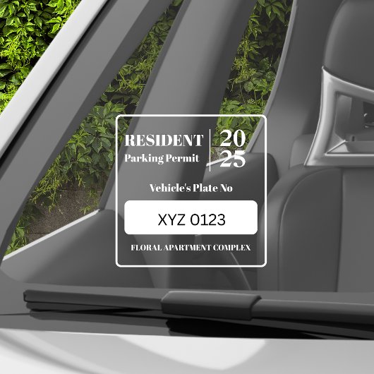 Autocollant Pour Fenêtre Permis de stationnement pour les employés résident
