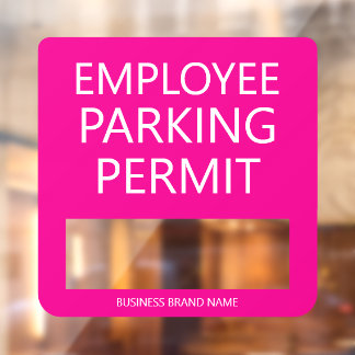 Autocollant Pour Fenêtre Permis de stationnement résidentiel pour employés 