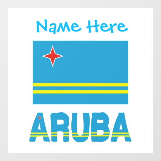 Autocollant Pour Fenêtre Personnalisation bleue du drapeau d'Aruba et d'Aru (Feuille)