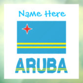 Autocollant Pour Fenêtre Personnalisation bleue du drapeau d'Aruba et d'Aru (Feuille 3)