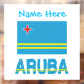 Autocollant Pour Fenêtre Personnalisation bleue du drapeau d'Aruba et d'Aru (Feuille 2)