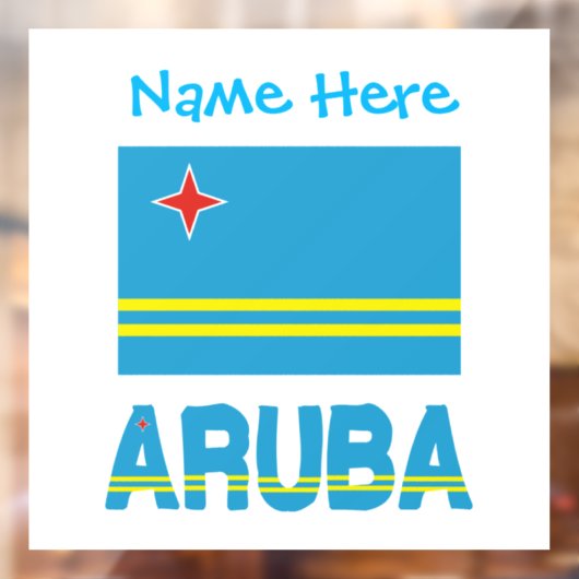 Autocollant Pour Fenêtre Personnalisation bleue du drapeau d'Aruba et d'Aru (Feuille 2)