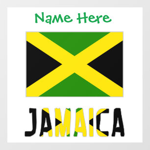 Autocollant Pour Fenêtre Personnalisation verte du drapeau jamaïcain