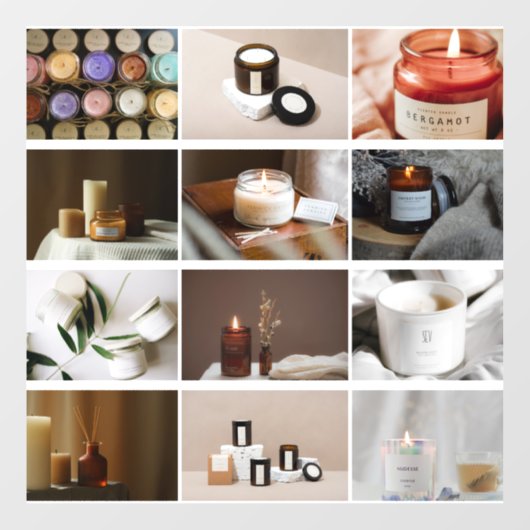 Autocollant Pour Fenêtre Personnalisé 12 Collage Photo Entreprise Chandelle (Feuille)